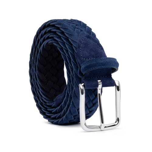 Men's Braided Suede Belt Blue...