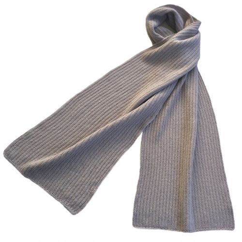 Santino - Wool Backed Silk Scarf - Grey