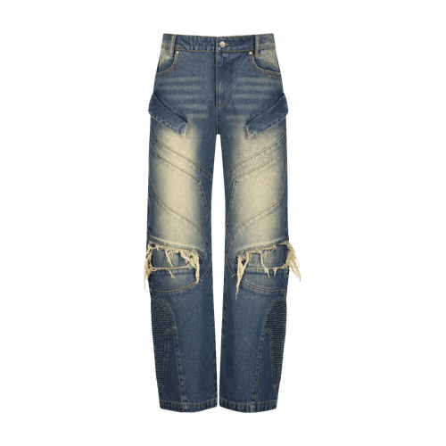 Men's Blue Distressed Washed...