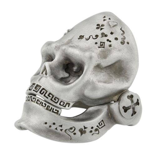 Men's Skull Ring With Hinged...