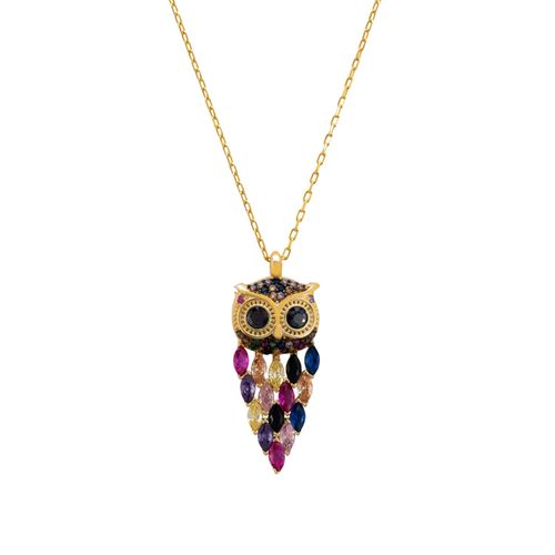 Women's Owl Rainbow Pendant...