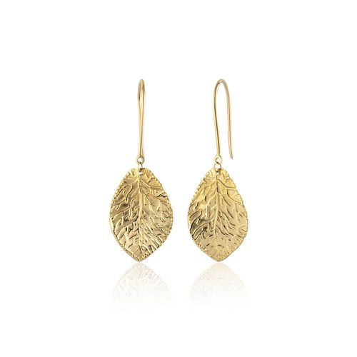 Women's Leaf Hammered Gold...