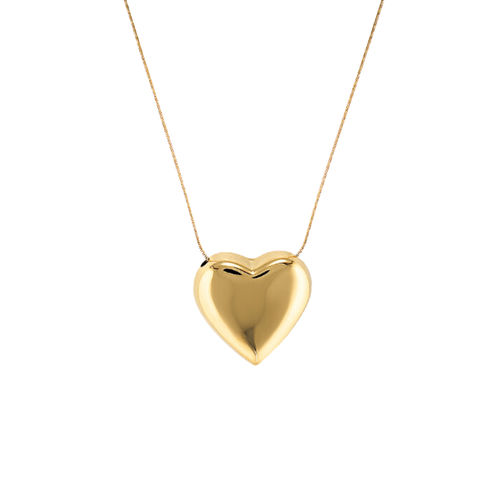 Women's Gold Puffed Heart...