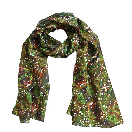 Women's Green Silk Scarf...