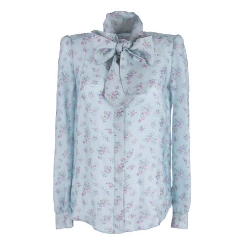 Women's Silk Shirt With Bow...