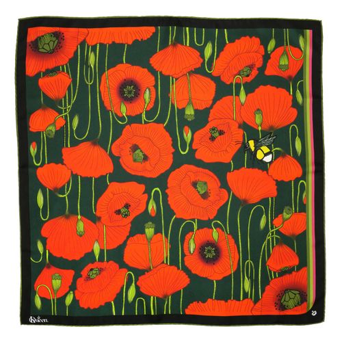 Women's Silk Scarf - Poppy -...