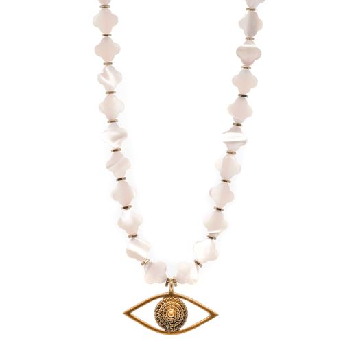 Women's White / Gold Evil Eye...