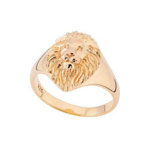 Women's Gold Lion Head Signet...