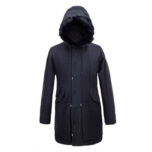 Men's Black Hooded Cotton...