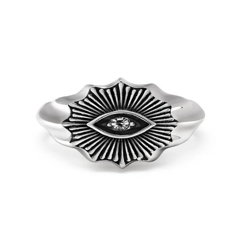 Silver Men's Vintage Evil Eye...