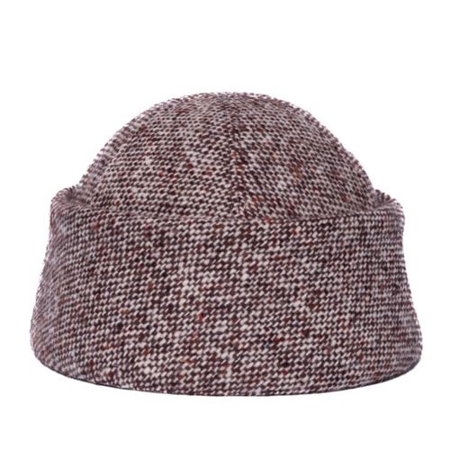 Men's Beanie Wool Brown Tweed...