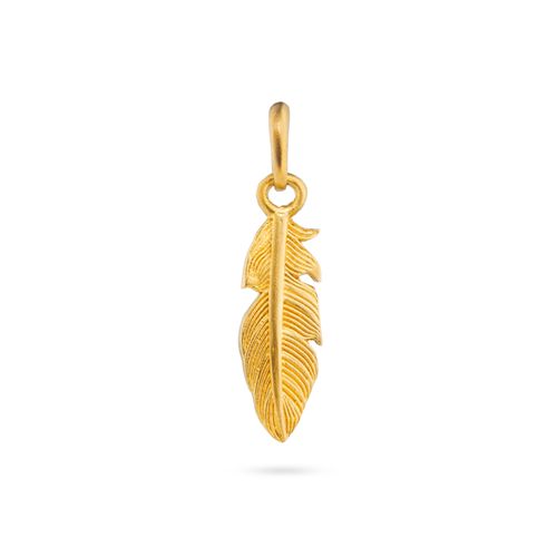 Women's Feather Pendant - 24K...