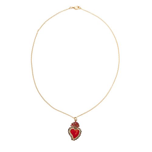 Women's Red Enamel Heart...