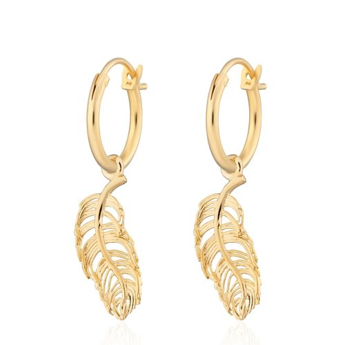 Women's Gold Plated Feather...