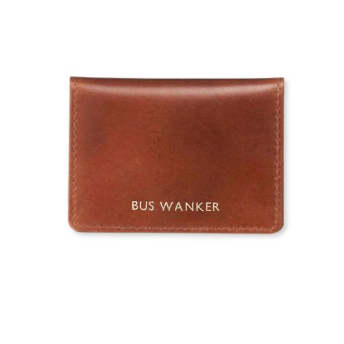 Men's Brown Tan Leather Card...