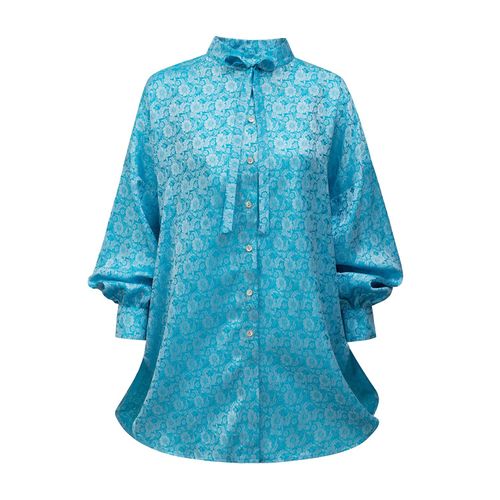 Women's Silk Blouse - Blue La...