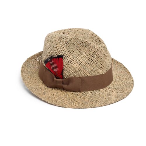 Neutrals Mens Straw Fedora...