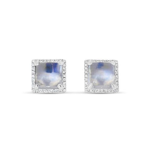 Women's Blue Square Moonstone...