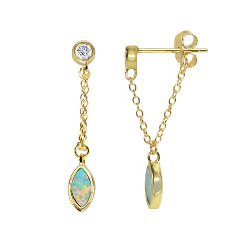 Women's Opal Earrings - Green...