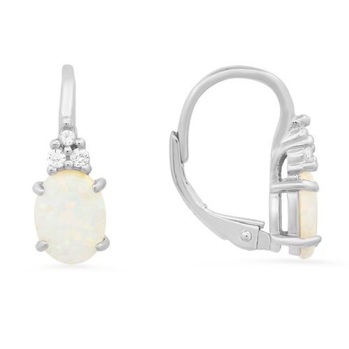 Women's Opal And Cz Leverback...