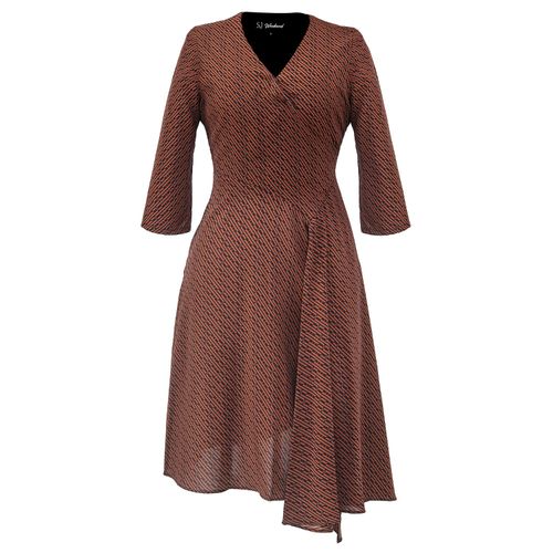 Women's Brown Crossed Draped...