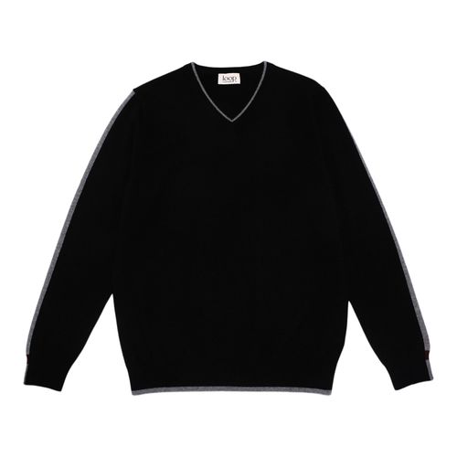 Men's V Neck Sweater In Black...