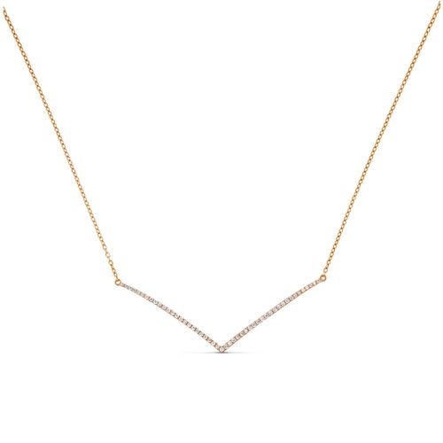 Women's V Diamond Necklace In...