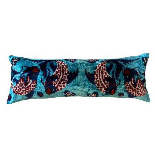 Blue Velvet Ikat Fish Cushion...