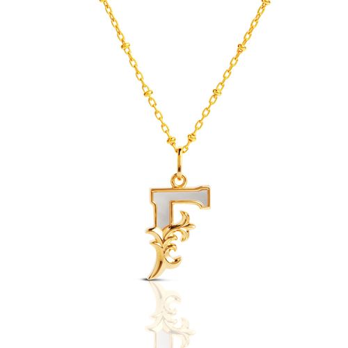 Women's Gold Plated F Initial...