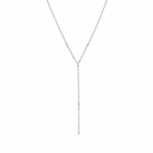 Women's Silver Diamond Lariat...