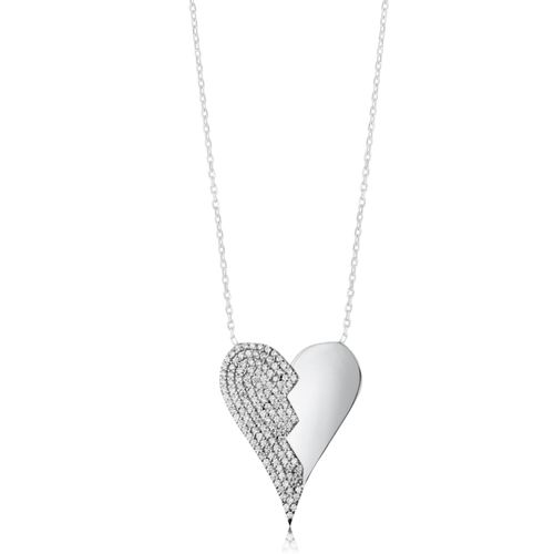 Women's Half Pave Heart...