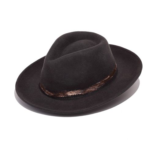 Men's Grey Felt Fedora With...