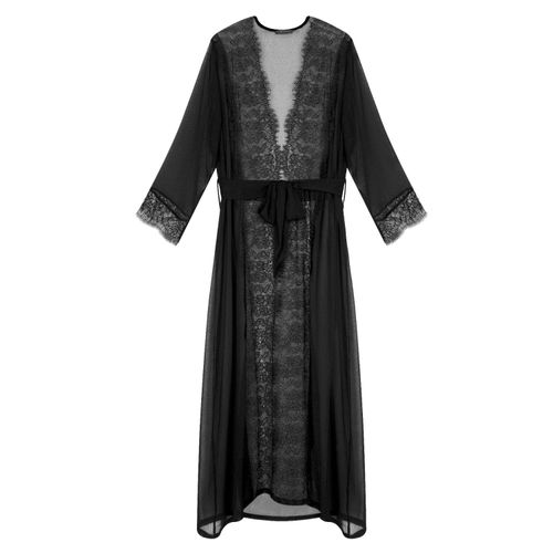 Women's Black Long Chiffon...