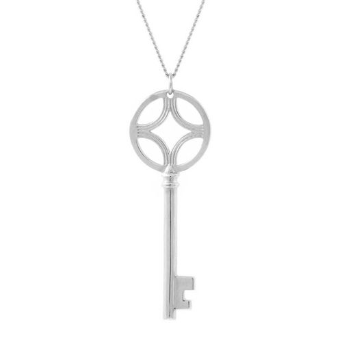 Women's Key Necklace - Silver...