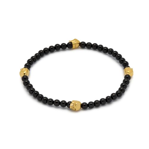 Men's Micro Black Onyx & Gold...