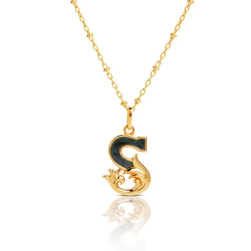 Women's Gold Plated S Initial...