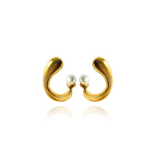 Women's Gold Meya Spiral Hoop...