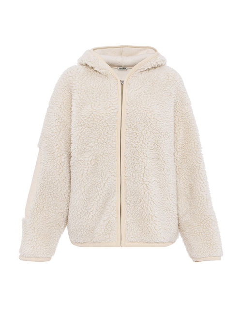 Women's White Hooded Faux Fur...