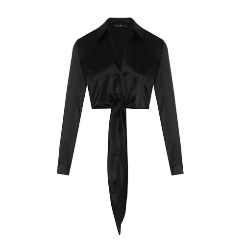 Women's Tie-On Silk Black...