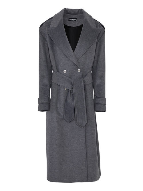 Women's Grey Belted Coat...