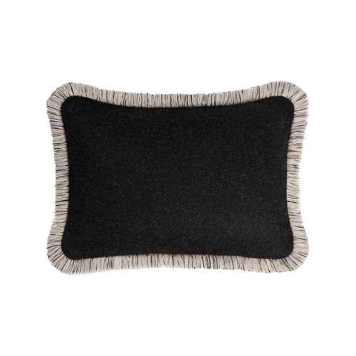 Artic Wool Cushion - Black Lo...