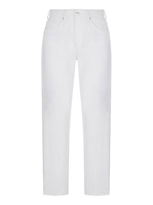 White Ecru High-Waisted Mom...