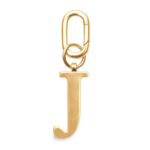 Gold Metal Letter Keyring - J...