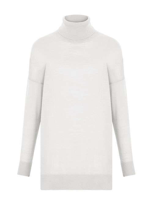 Women's White Turtleneck Ecru...