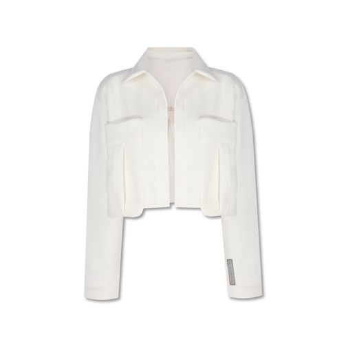 Women's White Cropped Jacket-...