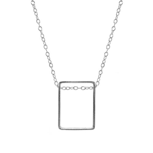 Women's Bowen Box Mini Geometric Silver Necklace Pendant Anchor & Crew