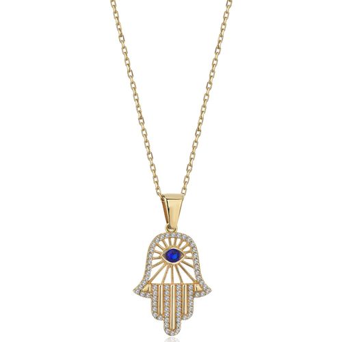 Women's Blue Hamsa Necklace...