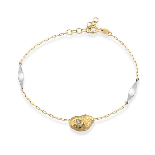 Women's Diamond Pebble Gold...