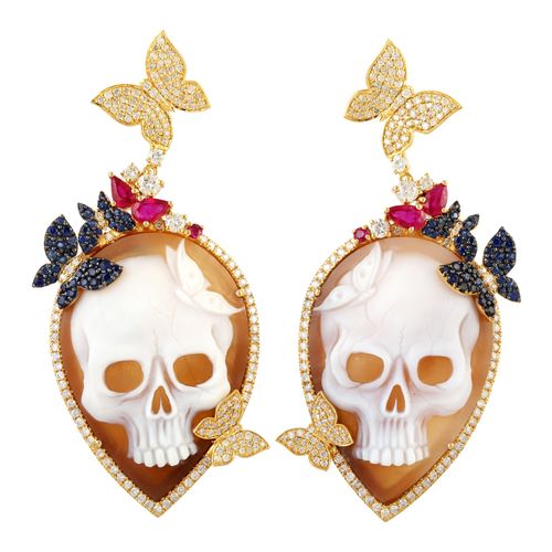 Women's Shell Cameos Skull...