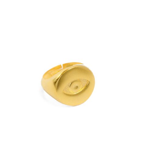 Women's Evil Eye Gold Signet...